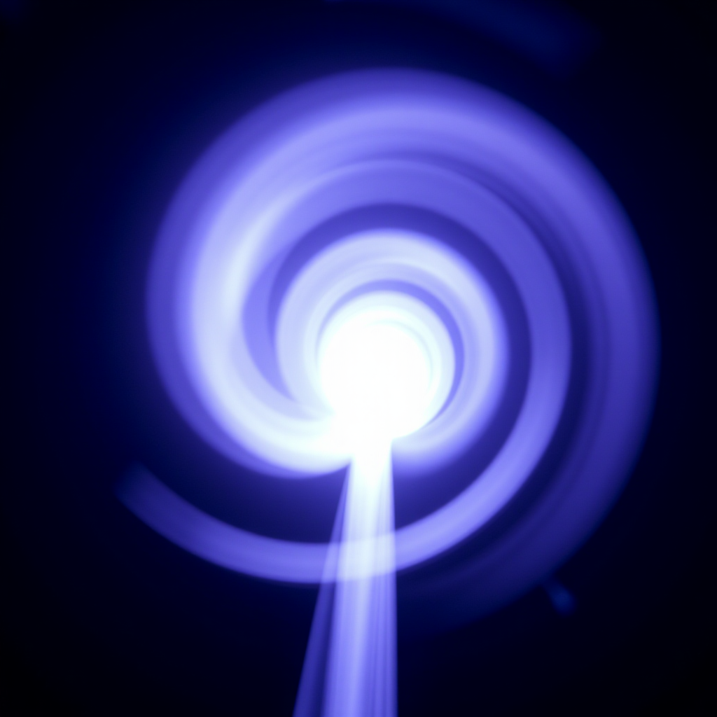 A slow, chromatic pulse rippling across a field of view like oil on water