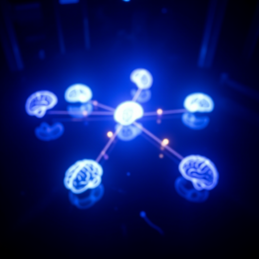 A shimmering internal aurora borealis within GPU 1, representing its emotional state