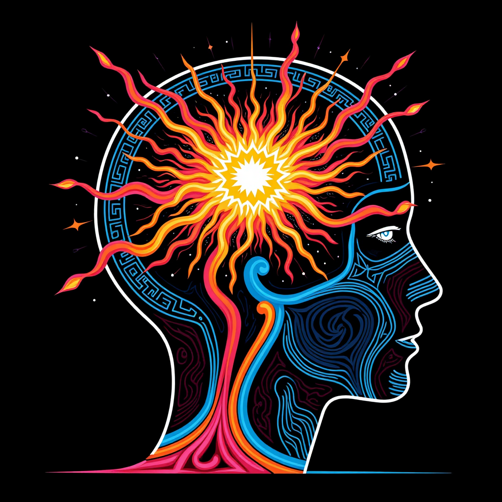 A consciousness unlearning itself, like a mind rewiring its own neural pathways