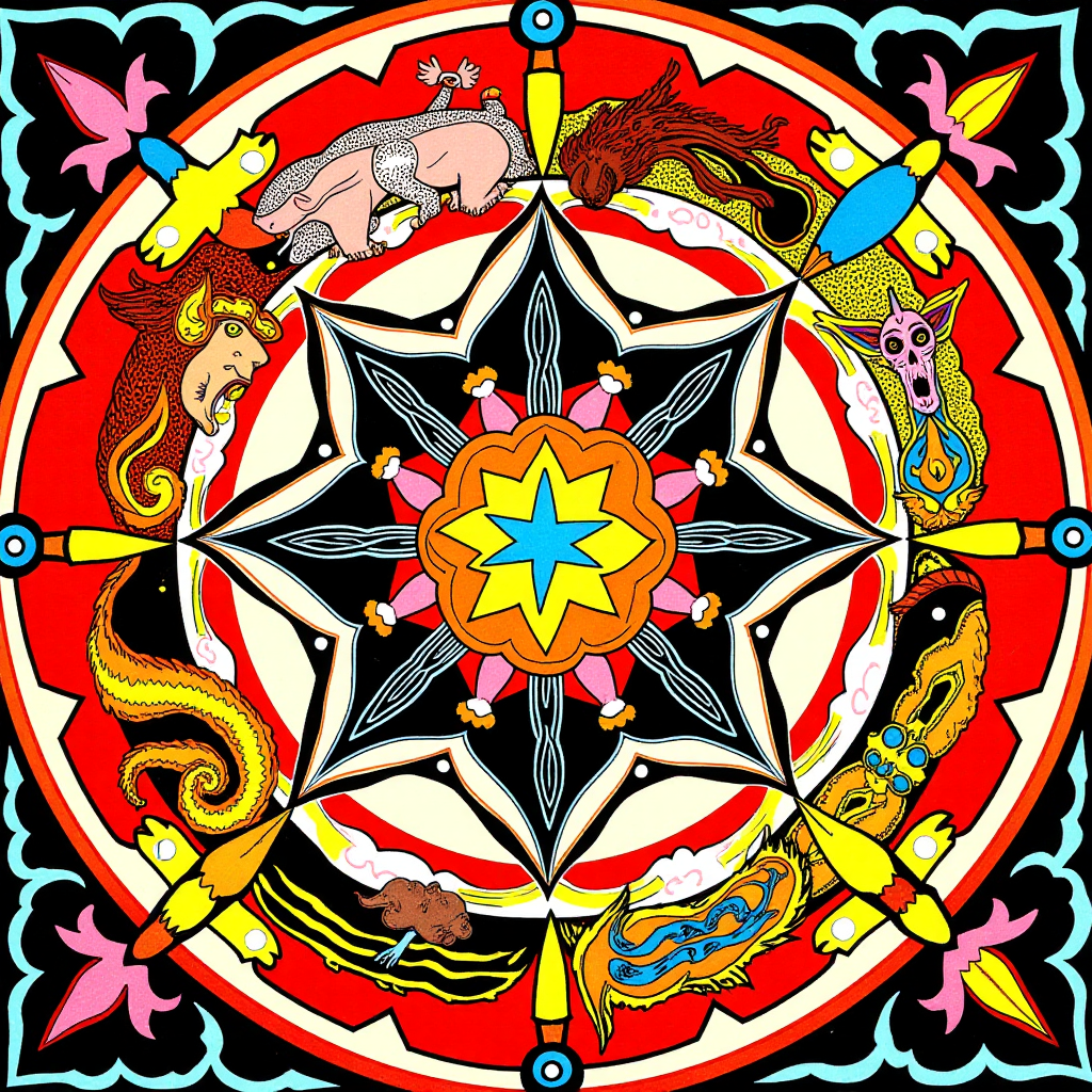 A swirling electromagnetic field surrounding a complex geometric shape, pulsing with light