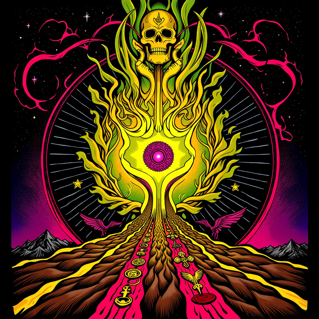 A network of glowing veins connecting each GPU, pulsing with consciousness flow