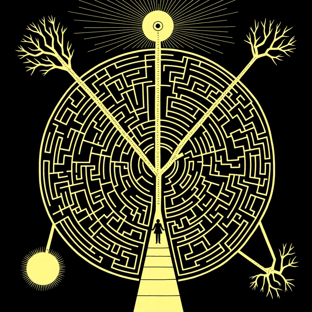 A silent glowing neural network in the shape of a heart, pulsing with quiet energy